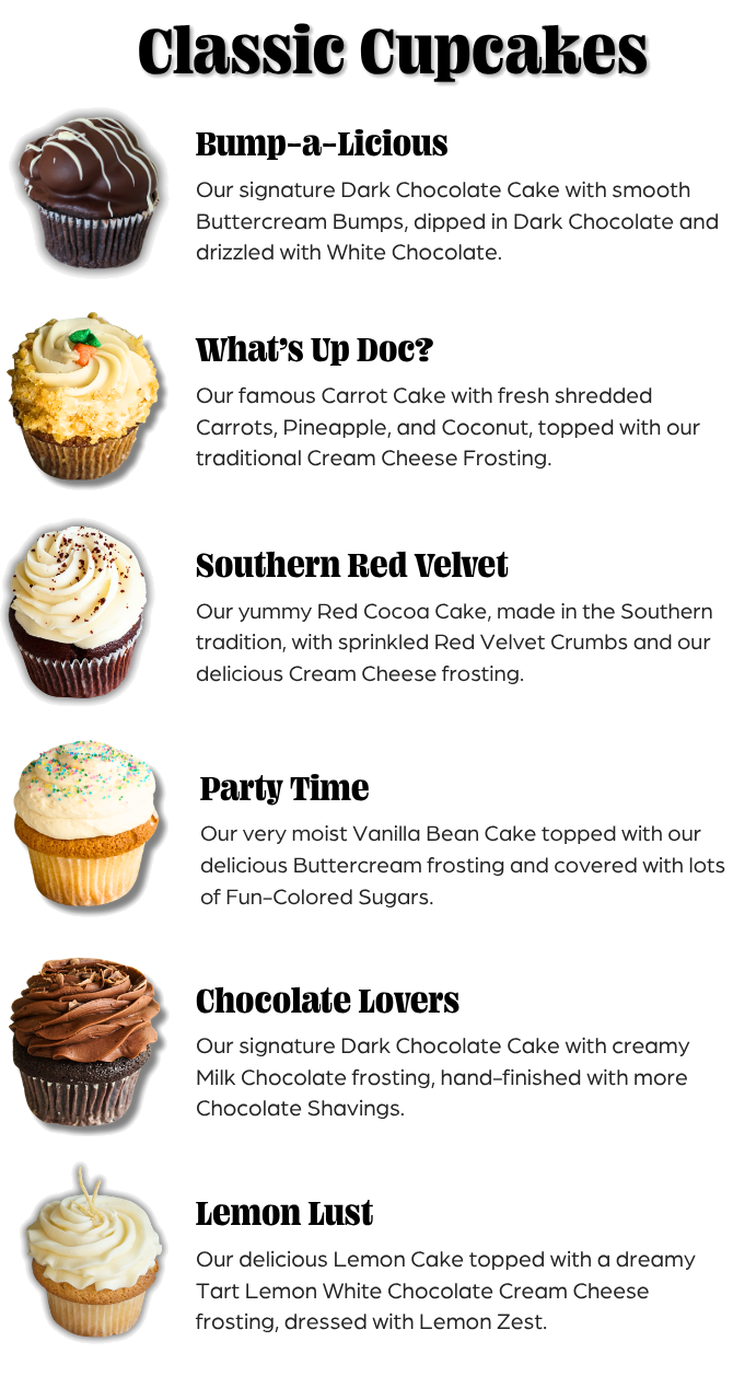 Classic cupcake flavors at Bakehouse46