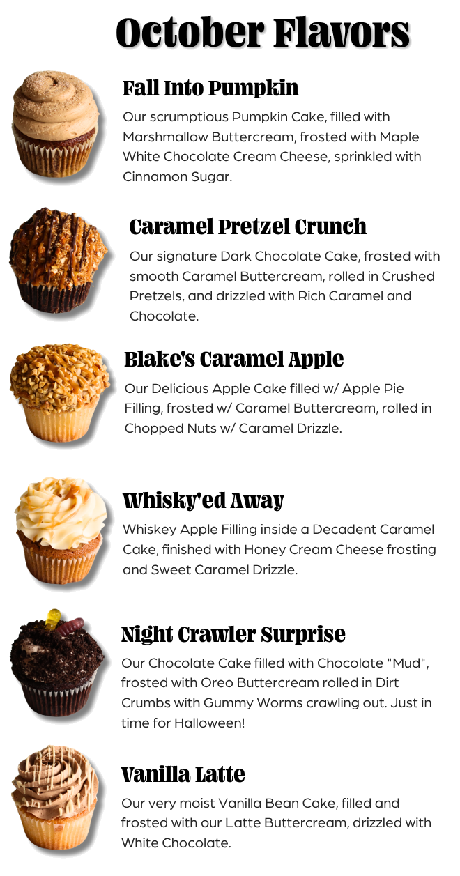 October cupcake flavors at Bakehouse46